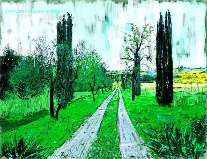 The Path I - Der Weg I - 2016   Handmade digital painting on paper 40 x 30 cm (207 megapixel)